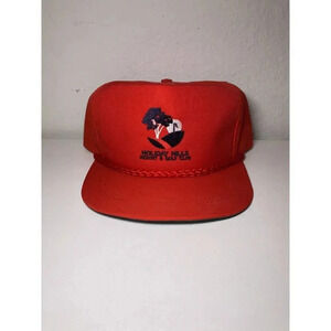 Vintage Holiday Hills Resort & Golf Club Boat Hat Red Rope Adjustable Strap Cap